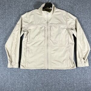 Eddie‎ Bauer Mens L Jacket Full Zip Outdoor Lightweight Beige Coat